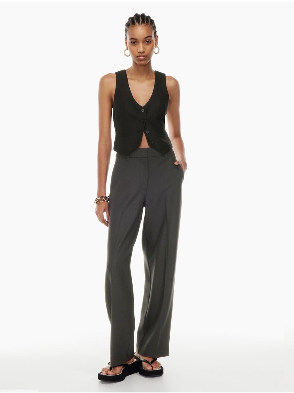 Aritzia Wilfred Author Pant - High-waisted wide-leg Black